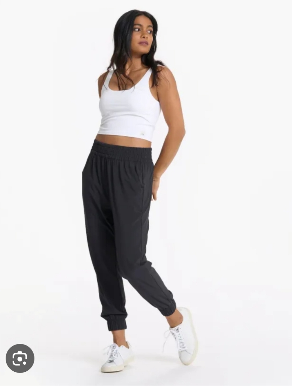 Vuori Black Elastic-Waist Jogger Pants